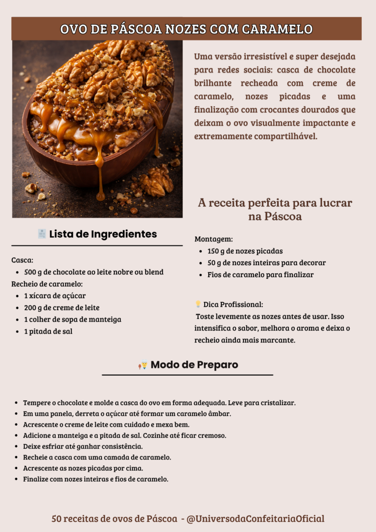 Ovo de Páscoa Premium Nozes com Caramelo