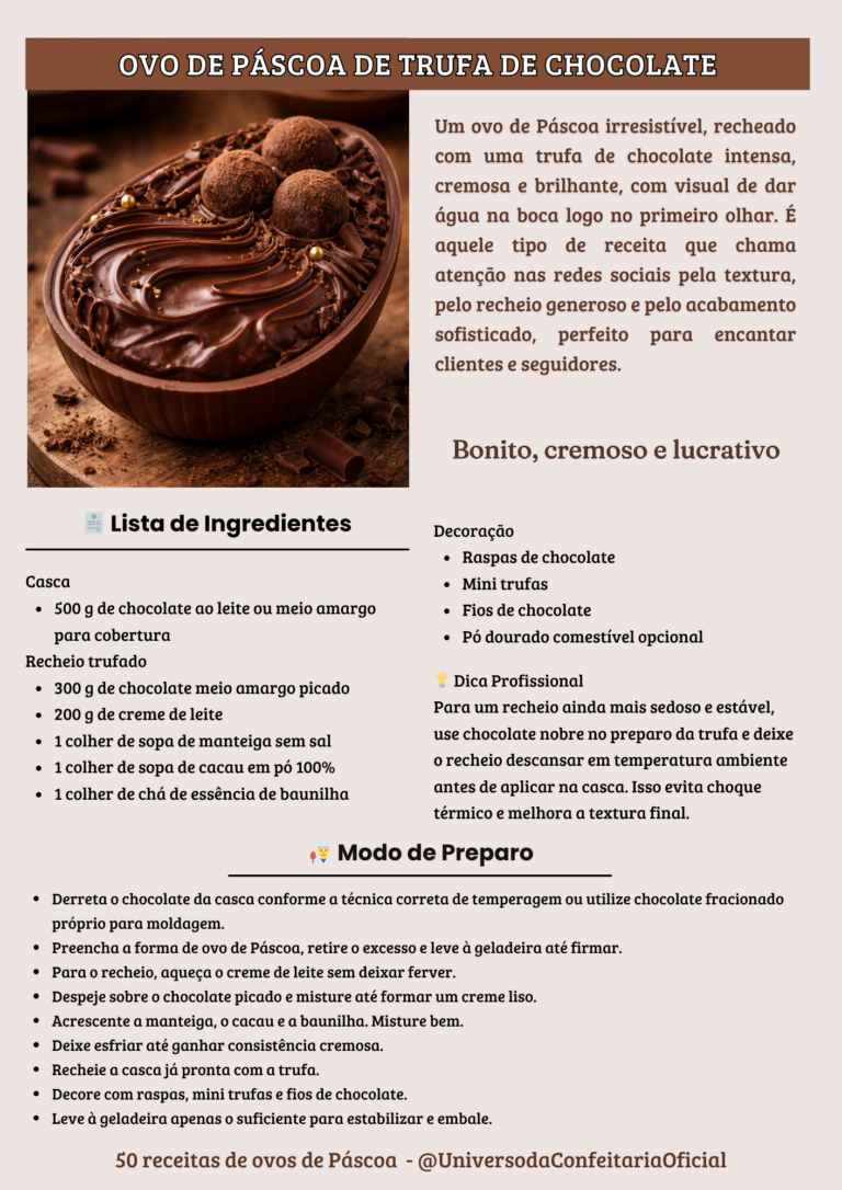 Ovos de Chocolate e Cremes Clássicos - Trufa de Chocolate